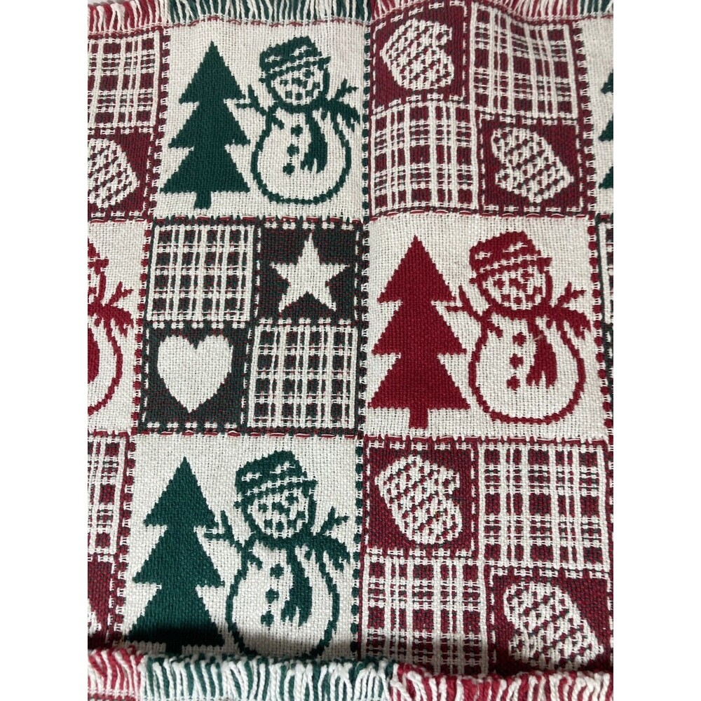 Set 2 Tapestry Reversible Snowman Placemats Snowmen Trees Christmas Winter - Picture 4 of 6